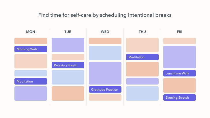 Find time for self-care by scheduling mindfulness breaks