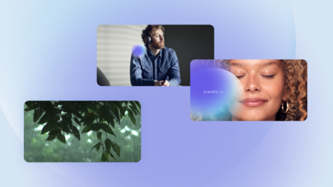 four different images of people and trees
