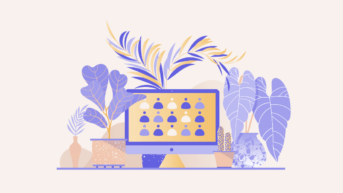 a computer screen sitting on top of a desk