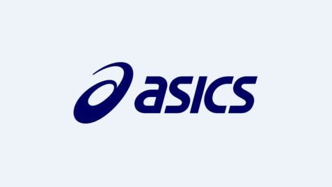 the asics logo on a white background