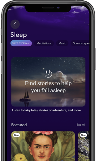 the sleep app on an iphone