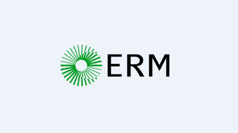 the erm logo on a white background
