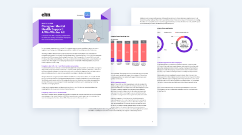 a brochure with a blue background and a white background