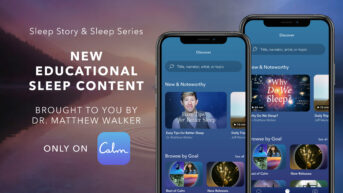 two iphones with the text new educational sleep content