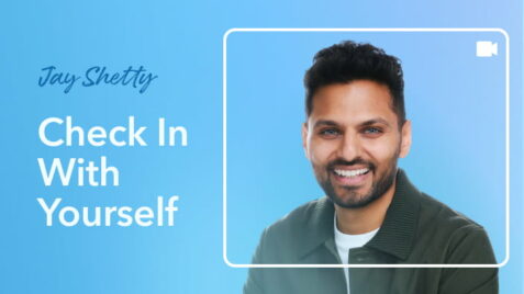 a man smiling with the words check in with yourself