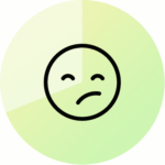 a green circle with a sad face drawn on it