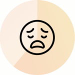 a sad emoticive face with eyes closed