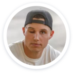 a man with a baseball cap in a circle