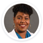 a picture of a woman with a smile on her face