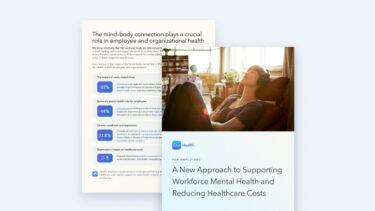 a brochure with a picture of a woman in bed