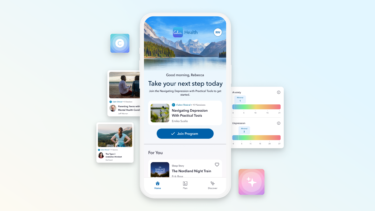 a cell phone with a group of photos on the screen