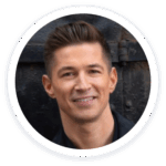 a picture of a man with a goatee in a circle